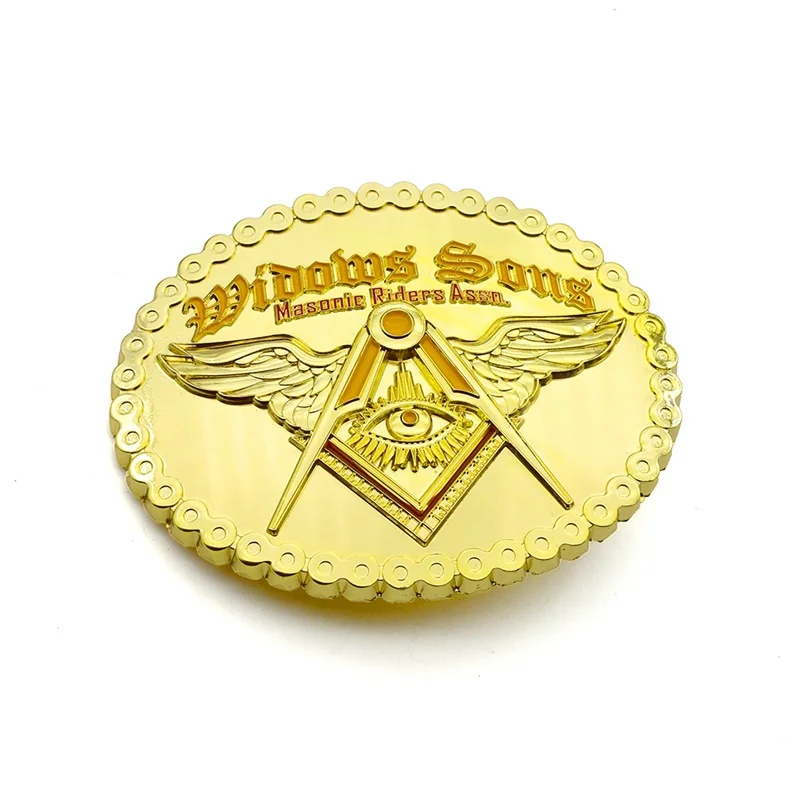 Сувениры, русская пустая пряжка для ремня, часы с золотым покрытием, 3D крылья, масонская круглая пряжка для ремня