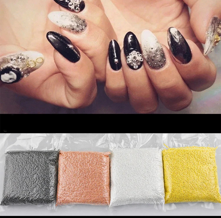 Destly 0.6-1.5MM 1KG  nail art caviar bag Steel Ball manicure accessories  Mini steel ball nail decoration nail caviar beads