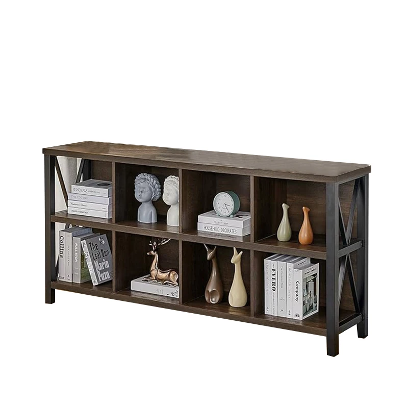 Modern Double-Size Solid Wood Bookshelf Modern Home Furniture Steel Storage Bookcase for Office & School Library