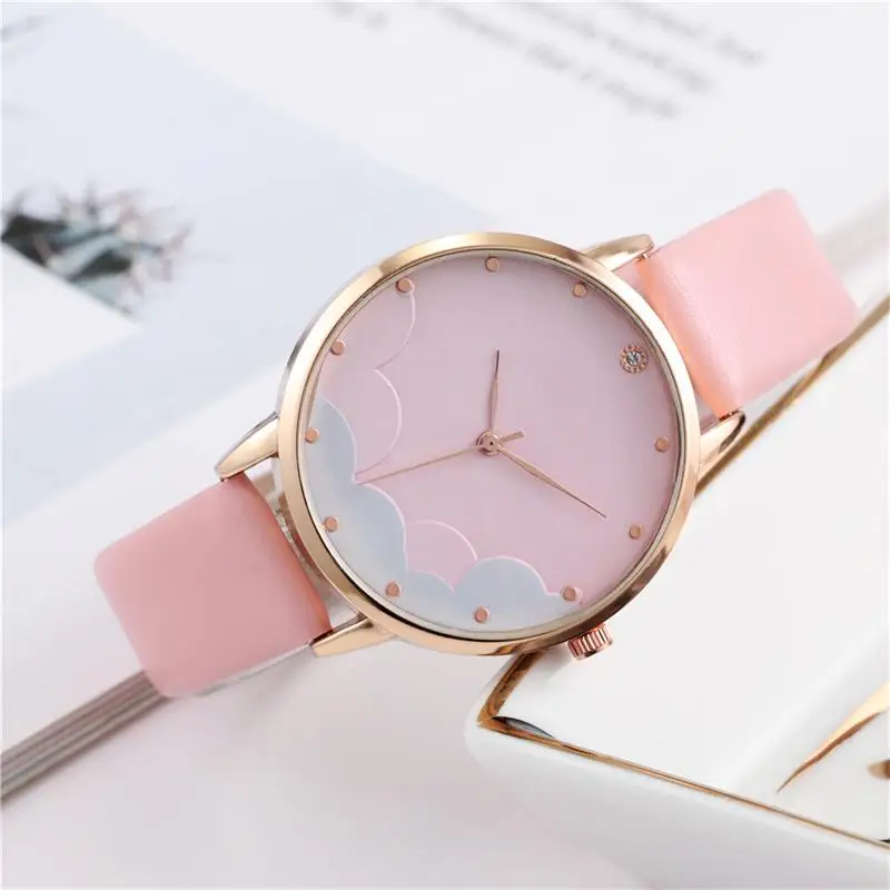 Hot Sale Leather Band  Women Watch Vogue Quartz Female Dress Watch
