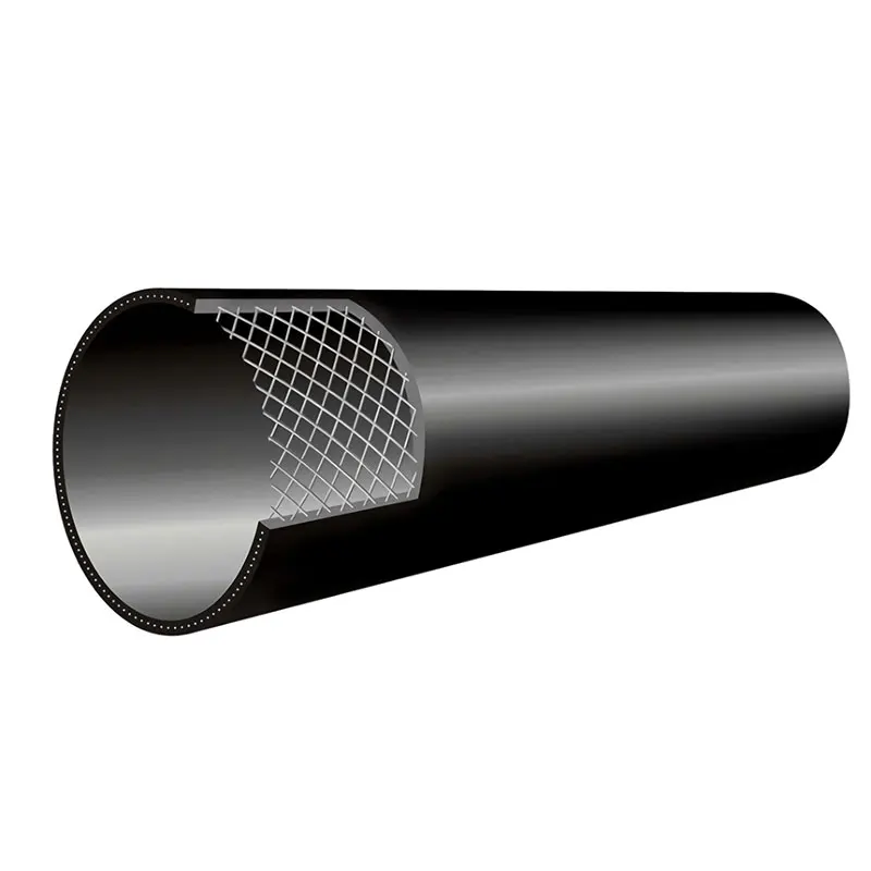 steel wire mesh skeleton reinforced pe100 HDPE composite pipe SRTP pipe