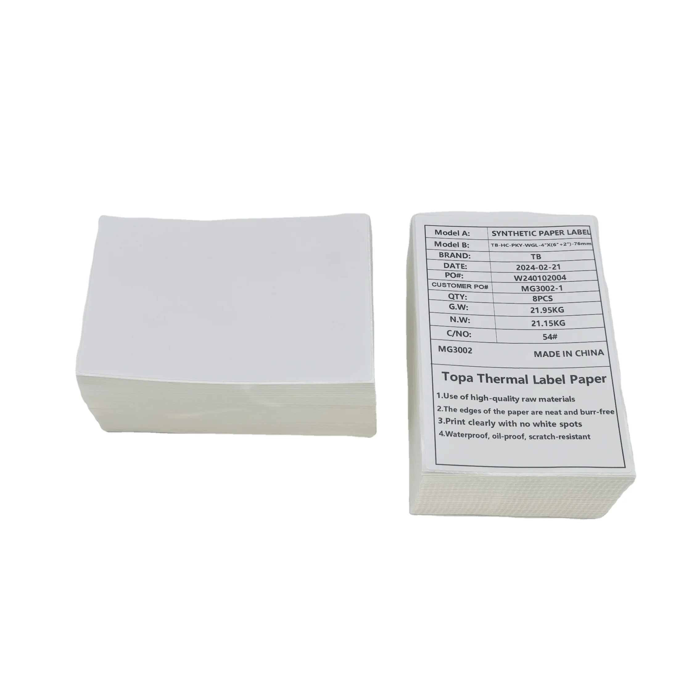 Wholesale Fanfold Thermal Label  100x150 4x6 Waybill Waterproof Shipping Label Paper for thermal printer Compatible Rolls