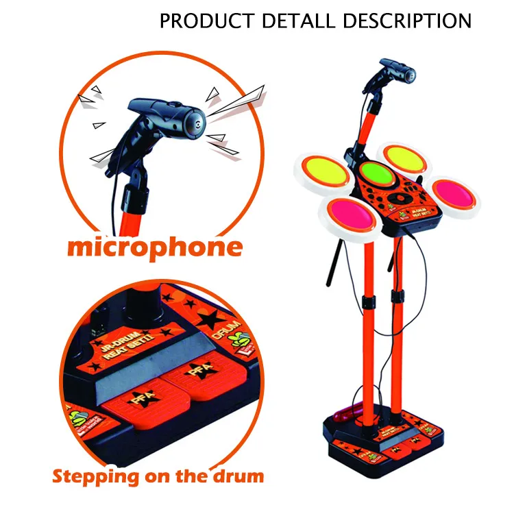 Джазовые барабанные комплекты 5 барабанов микрофон набор для караоке музыкальный инструмент детские игрушки детей оптовая продажа