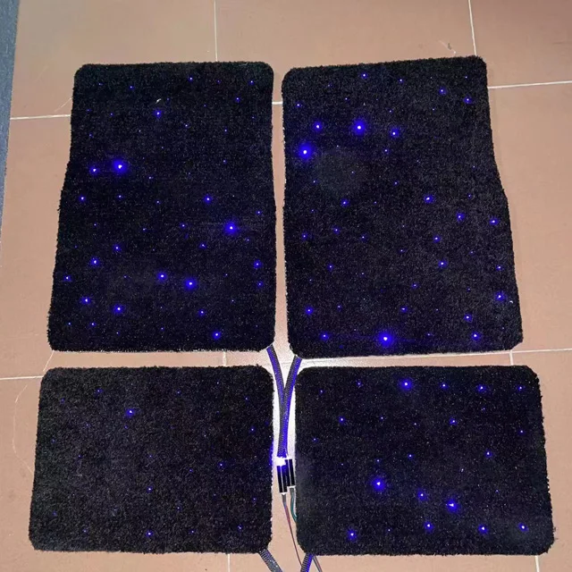 DC5-12V USB or  cigarette lighter power supply led fibre optic star light car mats car led fibre optic lights car floor mats