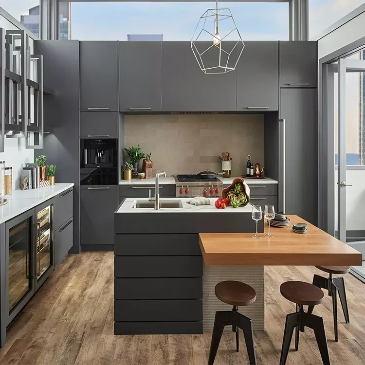 American RTA Modern Complete Smart Kitchen Cabinets Set High Gloss Lacquer Shaker Kitchen Cabinet Designs
