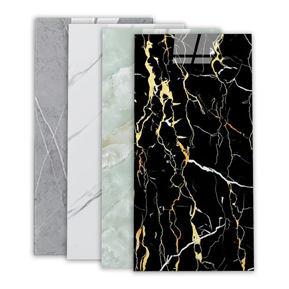 PET faux marble tile adhesive flexible marble sticker 30cm 60cm faux stone veneer flexible diy for kitchen