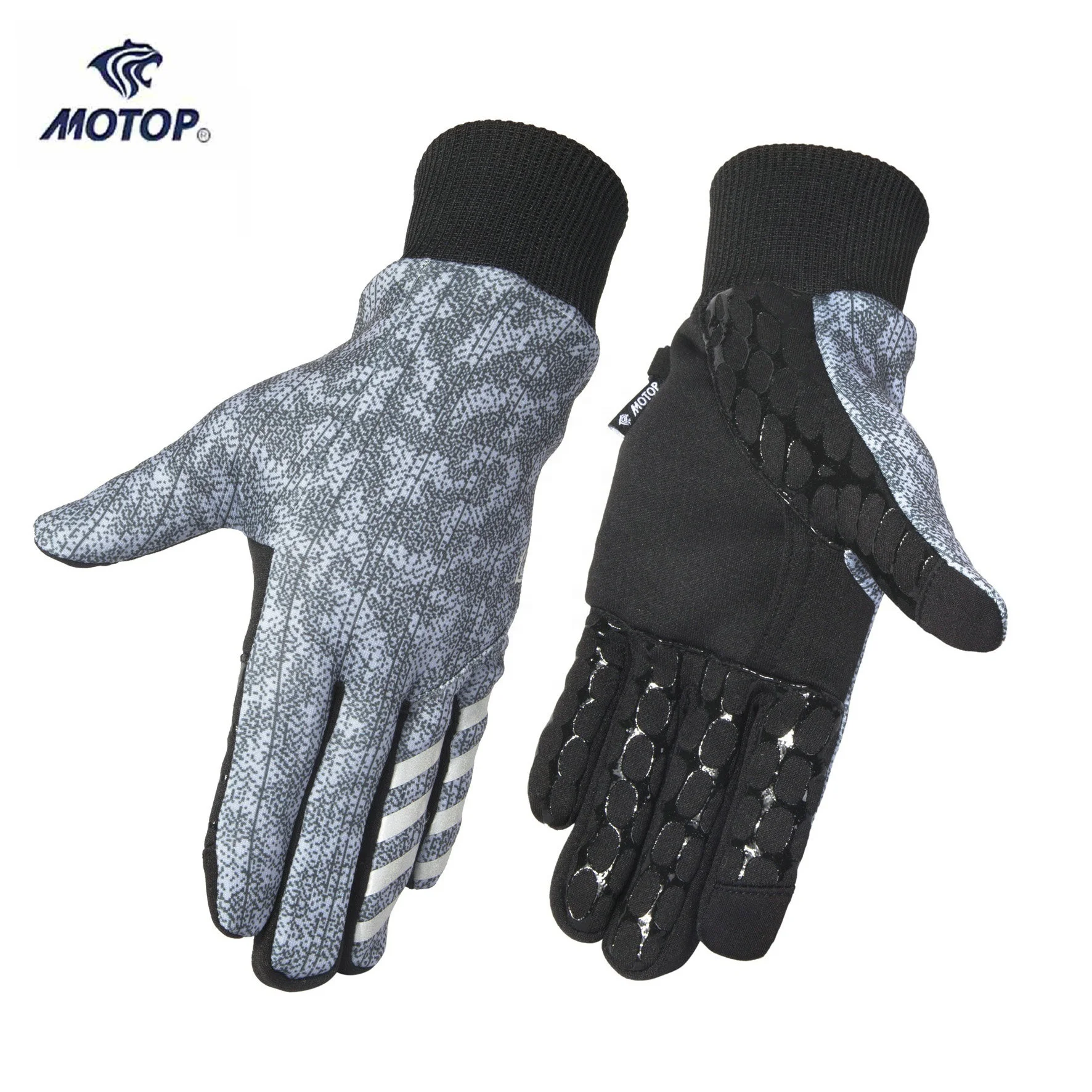 Colorful fleece Silicon Printing Hiking Outdoor Other Sports Glove Running glove