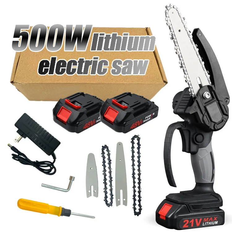 4 Inch 6 Inch Mini Drama Lithium Electric Saw, Electric Chain Saw, Outdoor Wireless Logging Saw, Tree Cutting and Pruning Saw