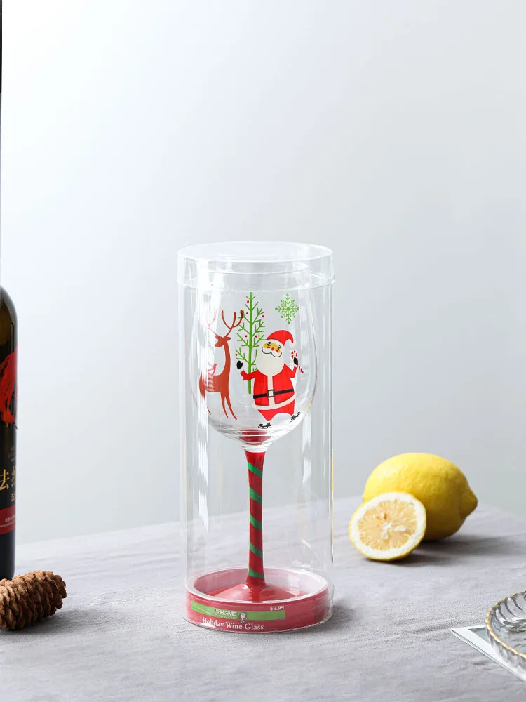 christmas goblet red wine glasses hand painted glass wine cup crystal luxury custom wine glass