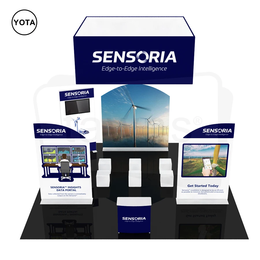 Tawns Hot Sale 20x20 Free Standing Illuminated Aluminum Durable Frame Modular Trade Show Display Booth