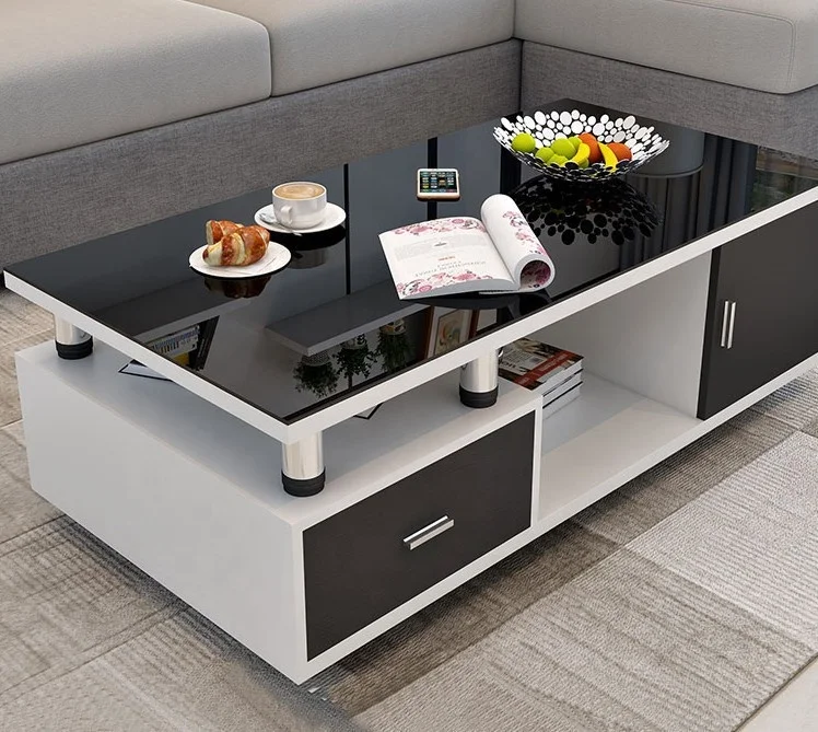Modern new design hot sale tv stand and coffee table black