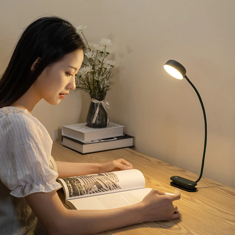 Rechargeable LED Reading Book Lights Flexible neck Table Desk Lamp with Touch 3 Color changing Night Lights Dimmable for Study