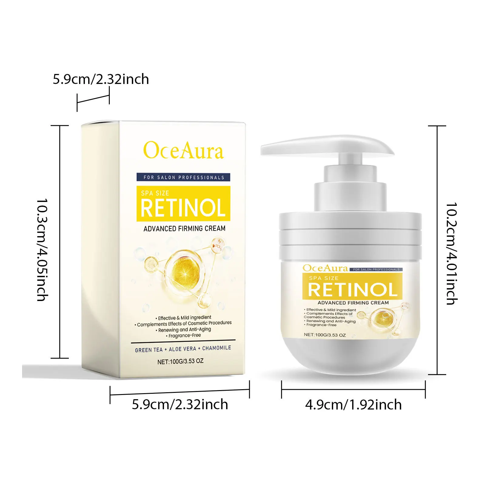 OCEAURA Skin Care Moisturizing Smoothing Firming Retinol Body Lotion Cream 100g