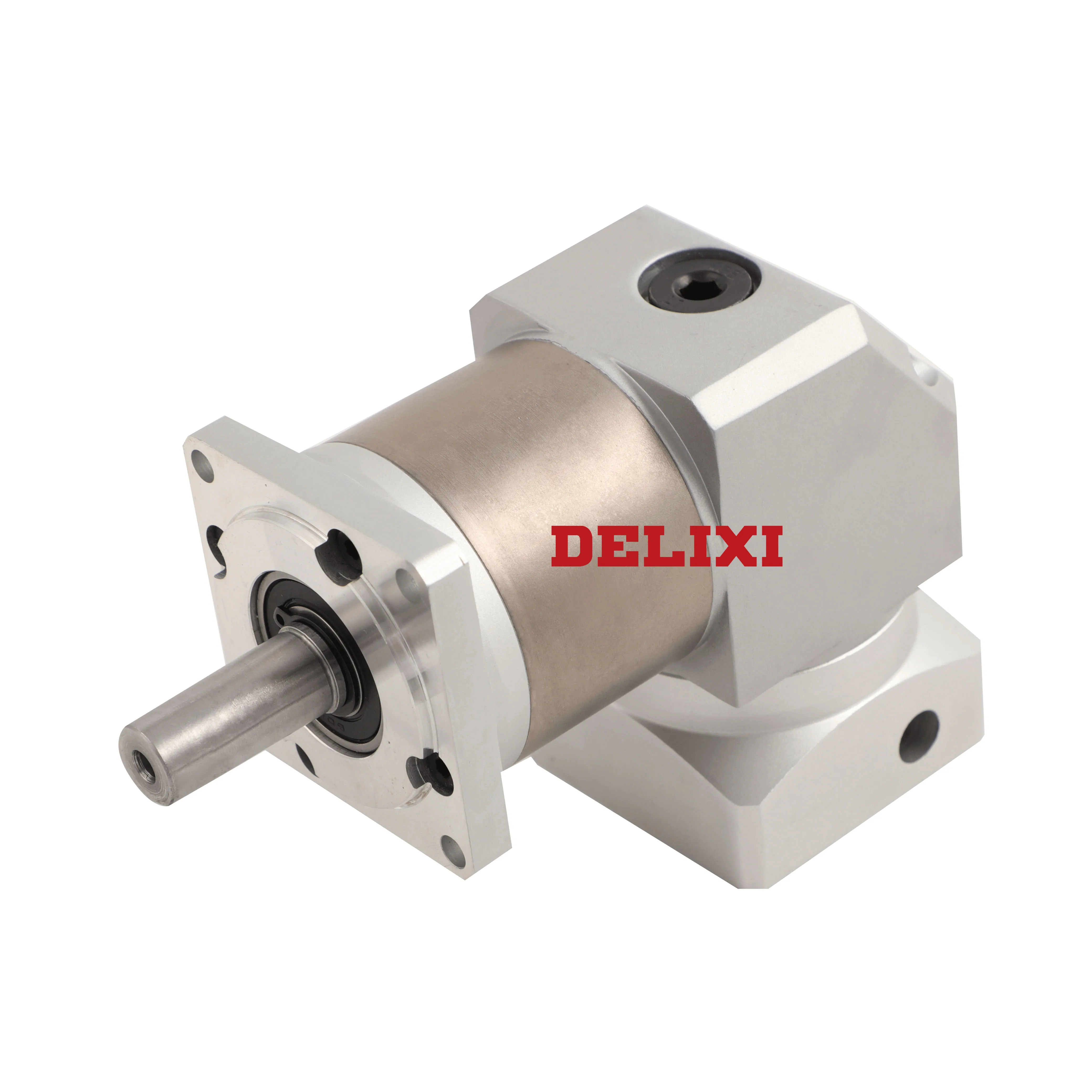 High Efficiency Hot Selling Planetary Gearbox Right Angle Gear Square Mounting Flange Speed Reducer for Stepper Servo Motor
