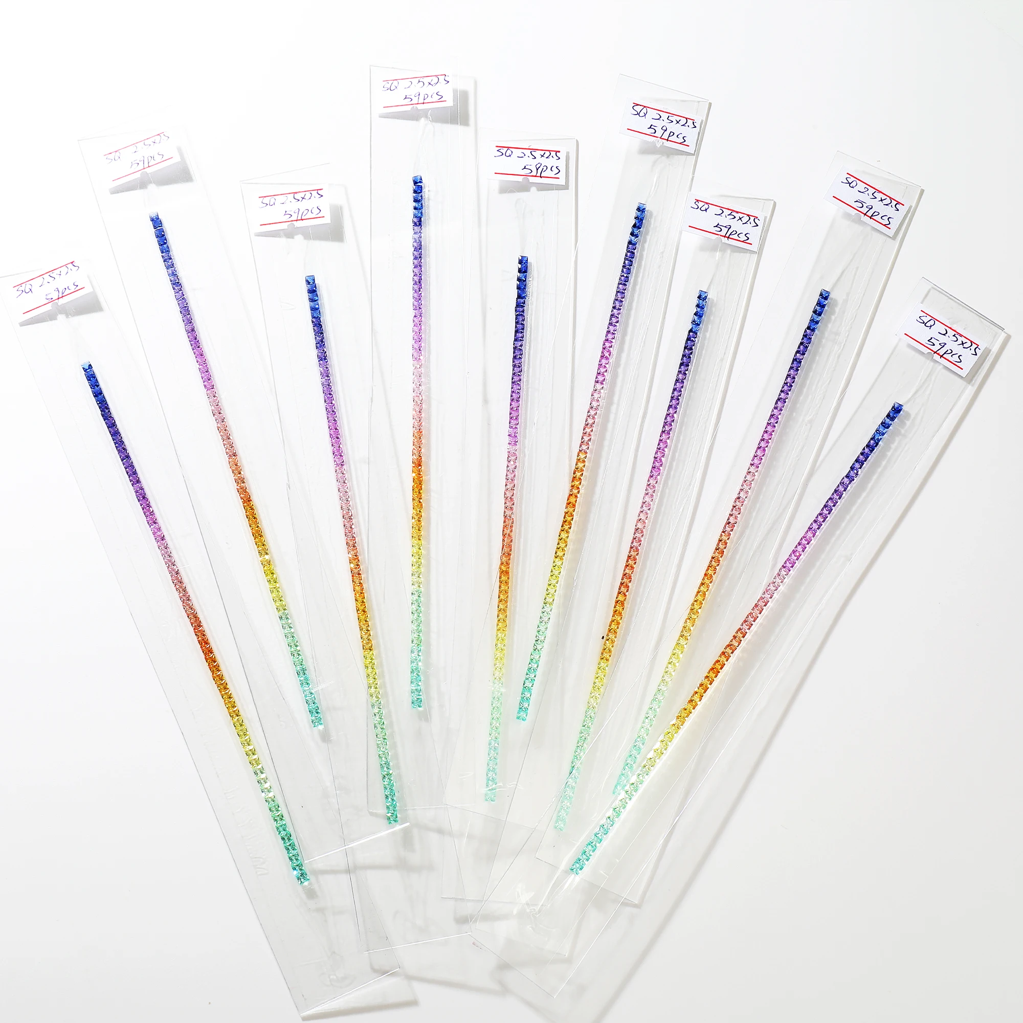 Princess Cut 2.5mm Synthetic Corundum Rainbow Sapphire Ruby Loose Gemstones Stones