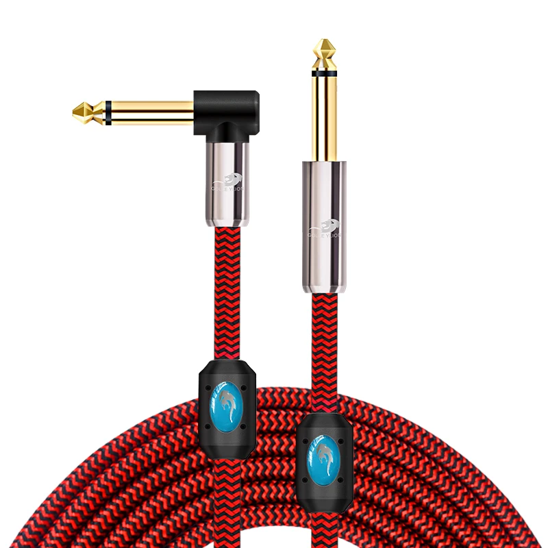 Кабель для бас-электрической гитары со штыревыми соединителями на обоих концах