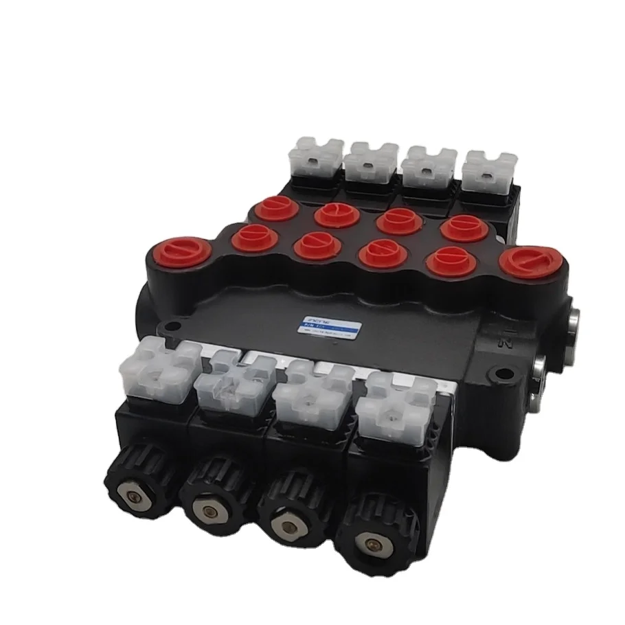 P80 series Hydraulic directional control valve with DC12V 24V electric control used in crane and truck