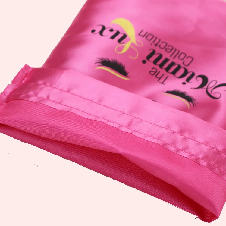 Custom Logo Human Hair Extension Storage Silk Pouch Wig Packaging Bags Hot