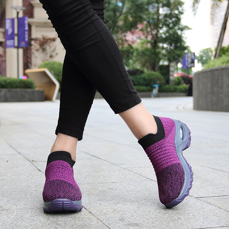 
women casual shoes Modern Jazz Dance Flying Socks Shoes Mesh Platform Air cushion Sock Shoes Sneaker 