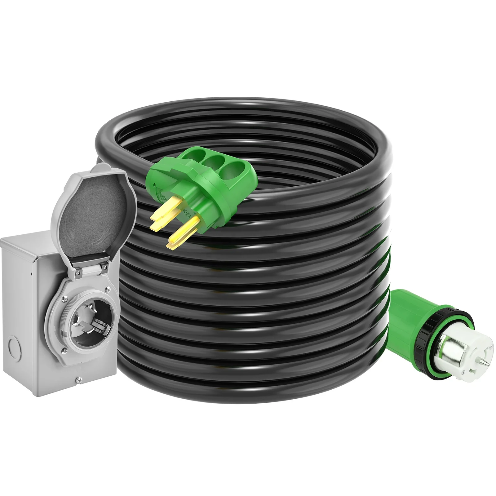 NEMA 14-50P на NEMA SS2-50R, 50 Ампер 25 футов RV удлинитель питания и NEMA SS2-50P 50 Ампер блок питания генератора