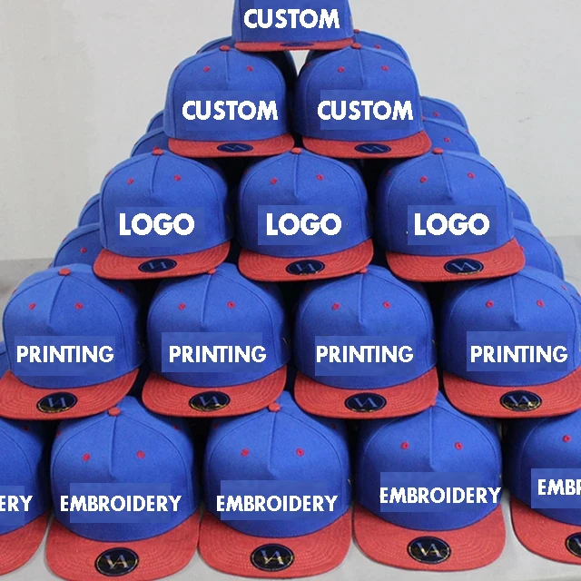 Cheap Wholesale 3D Embroidery flat brim Cap Custom Snapback Cap