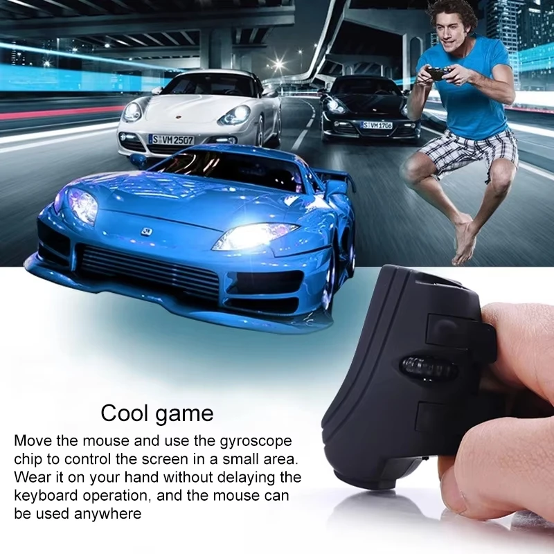 2.4G Lazy Finger Ring Mini USB Bluetooth Gaming Mouse Rechargeable Handheld Mini Mouse 1000DPI for Computer Laptop