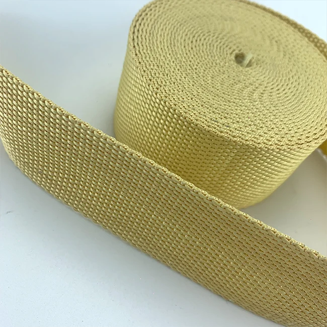 kev webbing straps 25mm 38mm   yellow color para aramid webbing for flame-resistant equipment