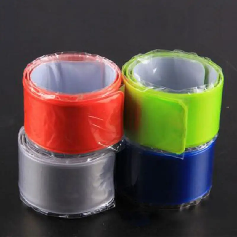 30 x 3cm High Visibility Safety Bands Arm Ankle Wrist - Neon Yellow Reflective Luminous Strips Reflector Snap Bands
