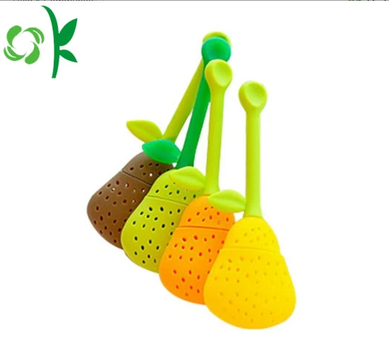 OKSILICONE Wholaseale Silicone Tea Stainer Cute Strawberry Design universal Tea Bags Hot Sale Infusers Strainer Bag Tea Infuser