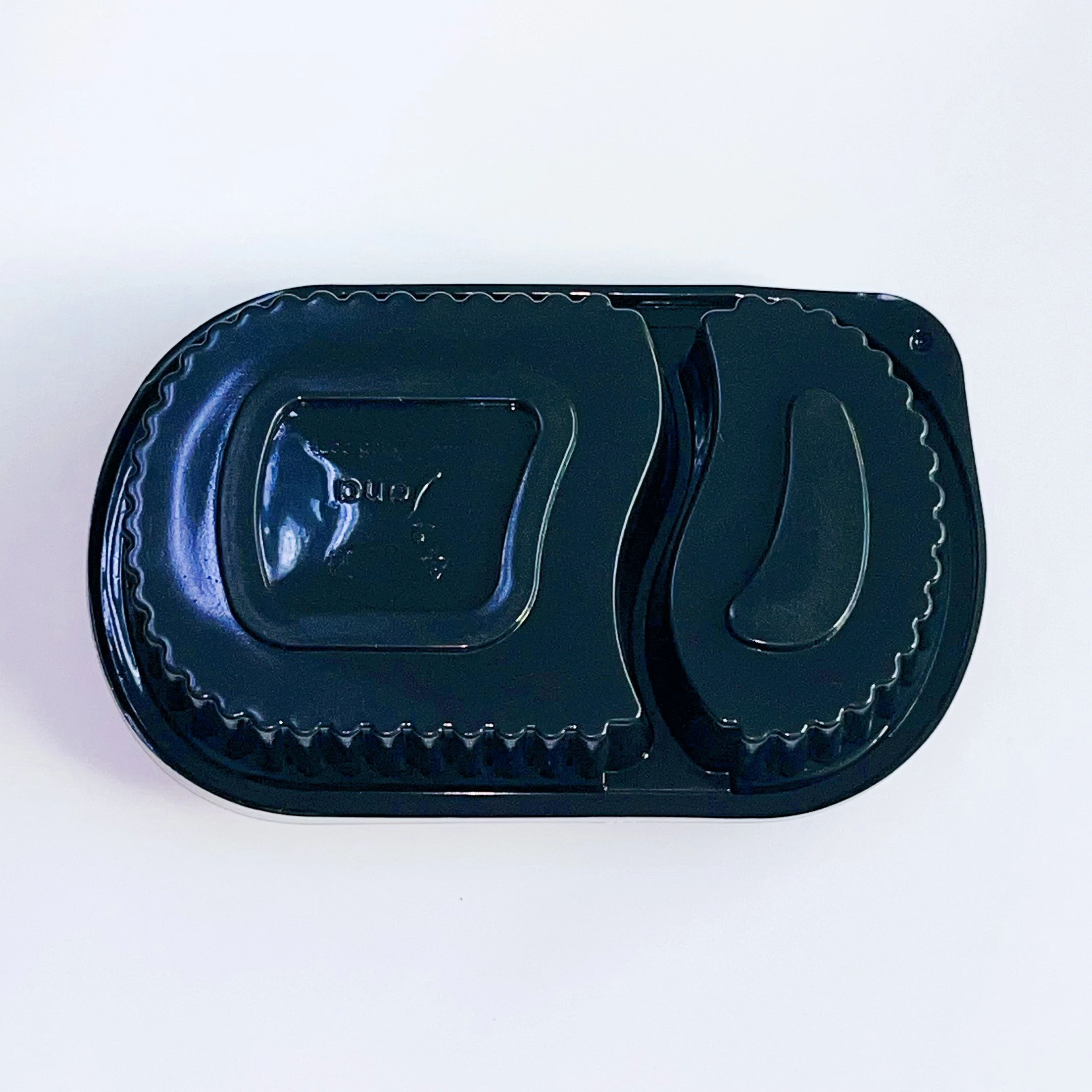 The latest design black double lattice disposable plastic meal box is available for customization