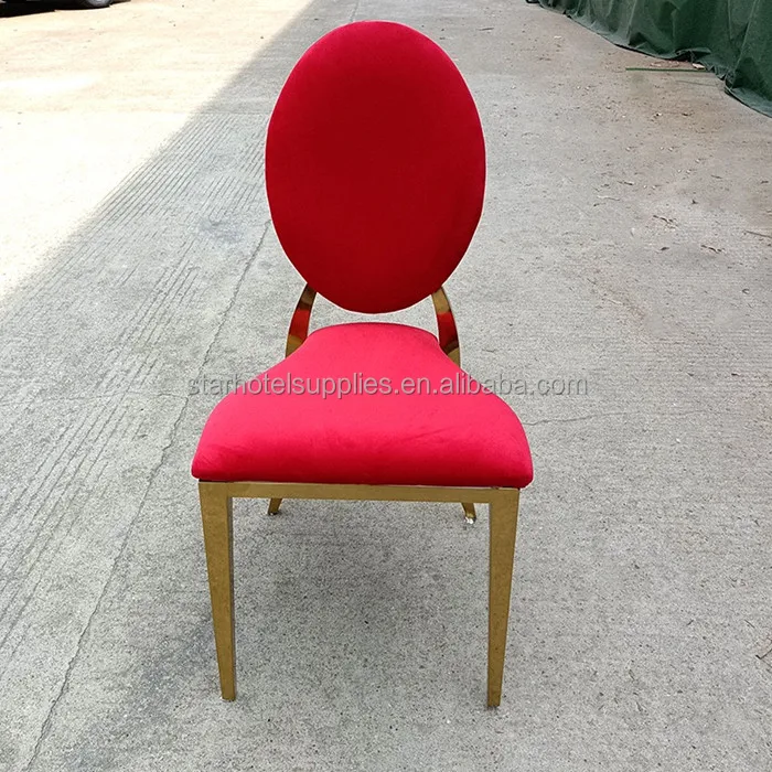 Manufacturer Oval back stacking metal vinyl ss gold hotel banquet wedding and event chairs