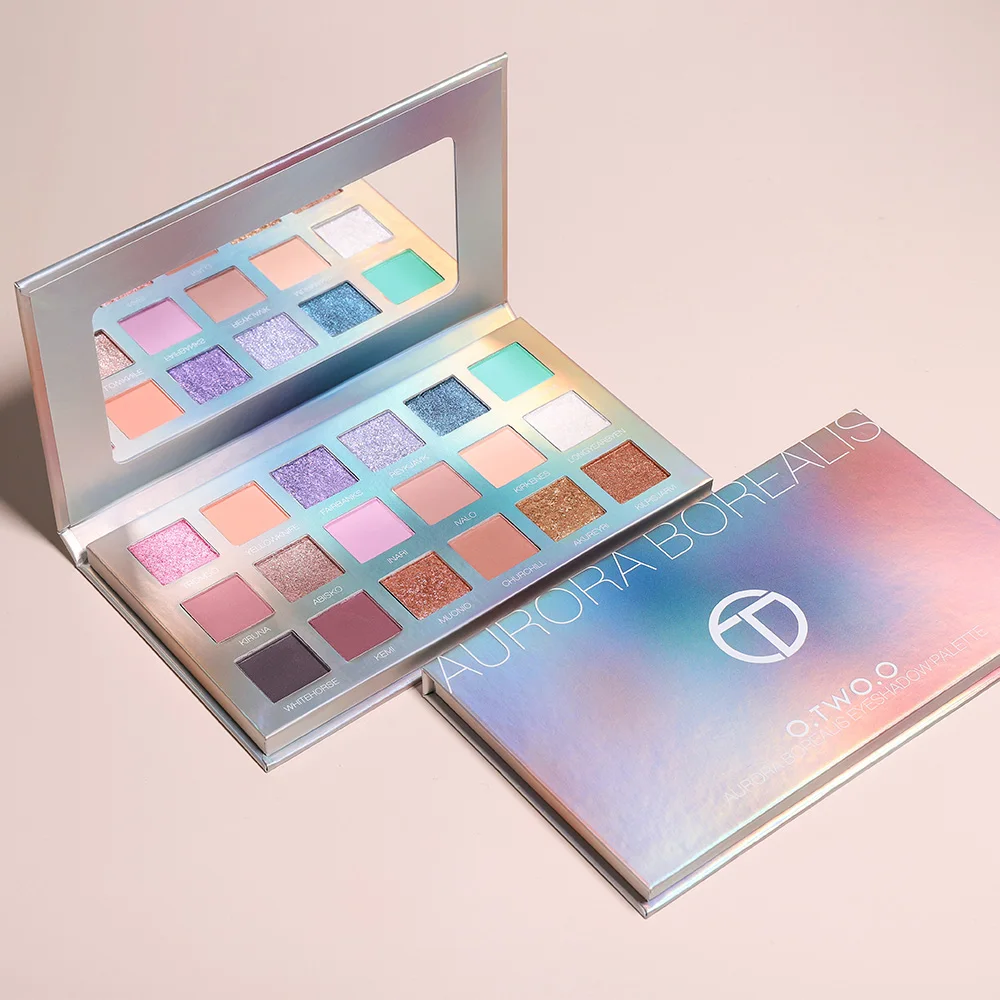 O.TWO.O Aurora Borealis Eyeshadow Palette Soft Delicate Easy Smearing Eyeshadow Long Lasting Eye Makeup
