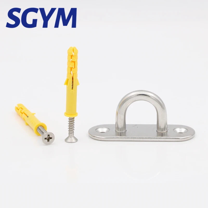 Screws Square Heavy-Duty Ceiling Wall Mount Ring Rotating Swivel Stainless Steel Boat Rigging Pad Eye Hanging Hook