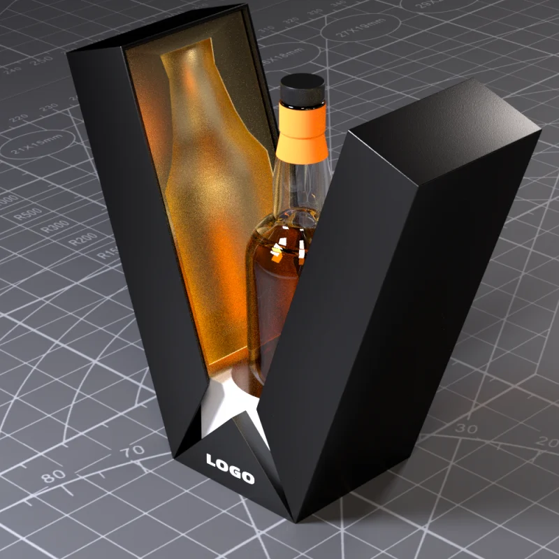 New Style Double Door Magnetic Closure Wine Gift Box Wine Bottle Shipping Boxes with Sponge Lining Beverage Elegant Packaging