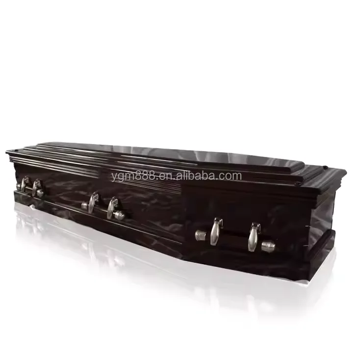 YANGENGMU YGM-002 Handcrafted Wooden Coffin Professional Funeral Supply European Style Eco-Friendly High Quality