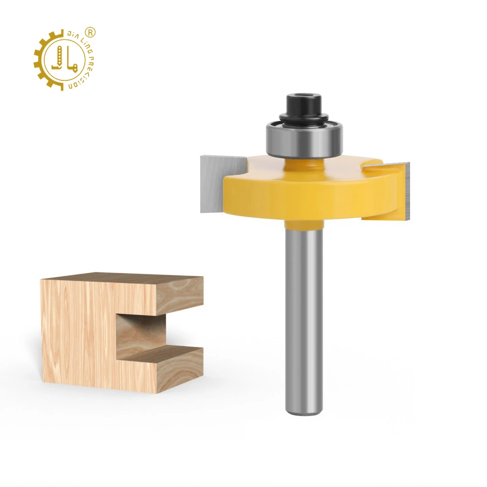 CNC Router Bit Sets Cabide Bit 1/4 Inch Shank 6mm Rabbeting Router Bits For Wood Woodworking With Ball Bearing