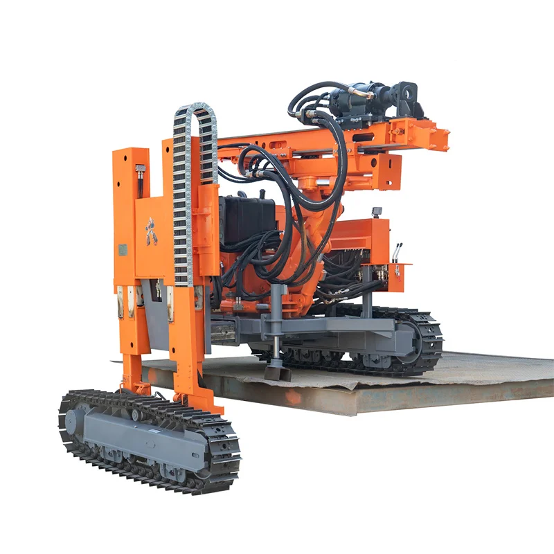 Solar Ground Piles Steel Post Ramming Machine Solar Piling Machine For Mountain Piles Borehole Drilling