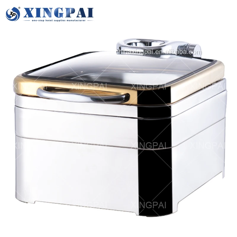 XINGPAI restaurant supplies stainless steel 304 food warmer buffet mini rectangle 4 L chaffing dishes buffet catering