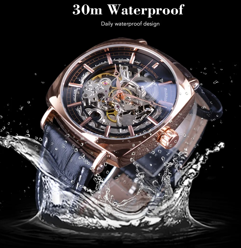 Мужские часы с прозрачным скелетом