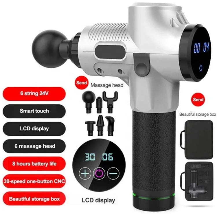 30 Speeds Electronic Massage Gun Muscle Stimulator  Percussion Massage Gun With Lcd Screen