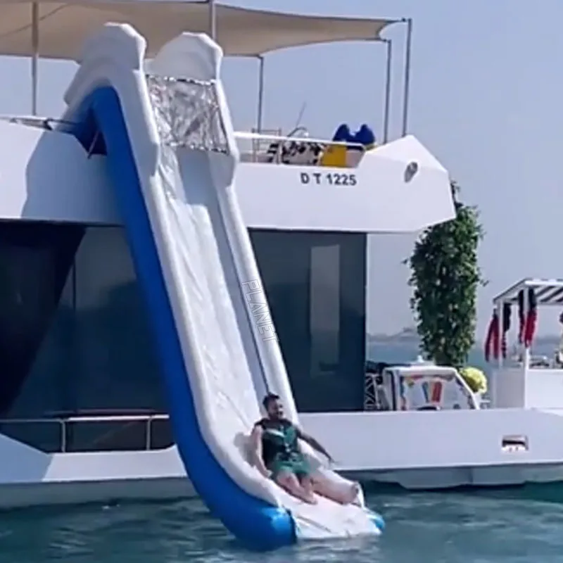 Custom Water Floating Freestyle Cruiser Super Luxury Yacht Boat Water Slide Inflatable Boat Slide For Yacht