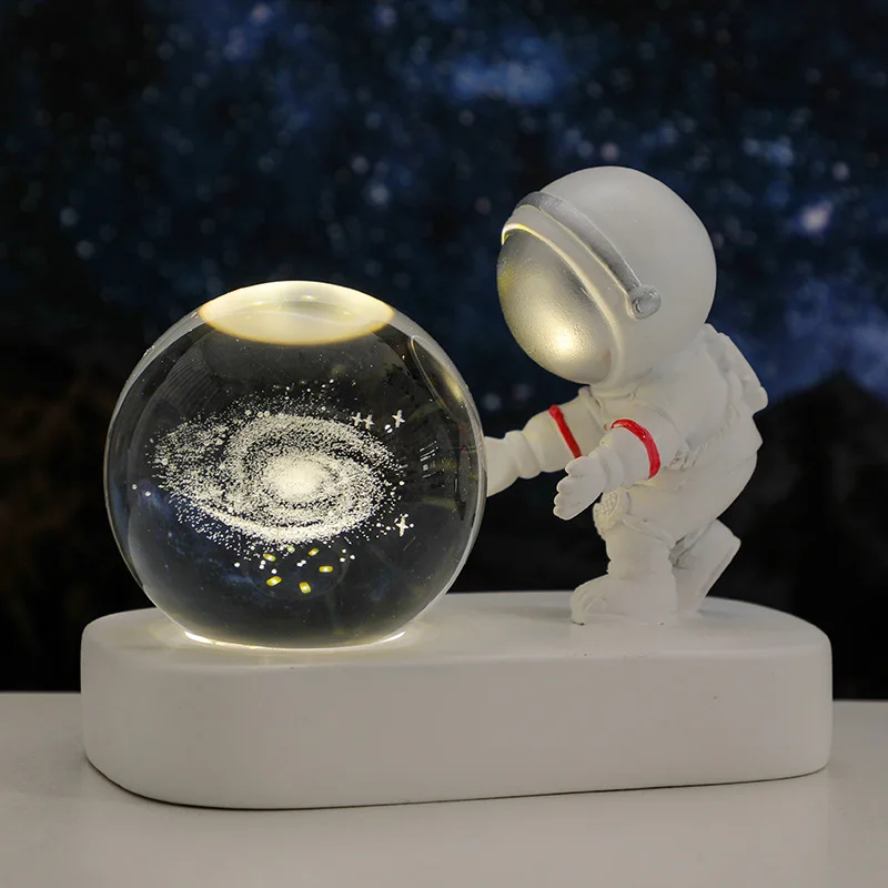 Kanlong USB Kids Room Decor Gift 3D Starry Sky Milky Way Moon Crystal Ball Night Light