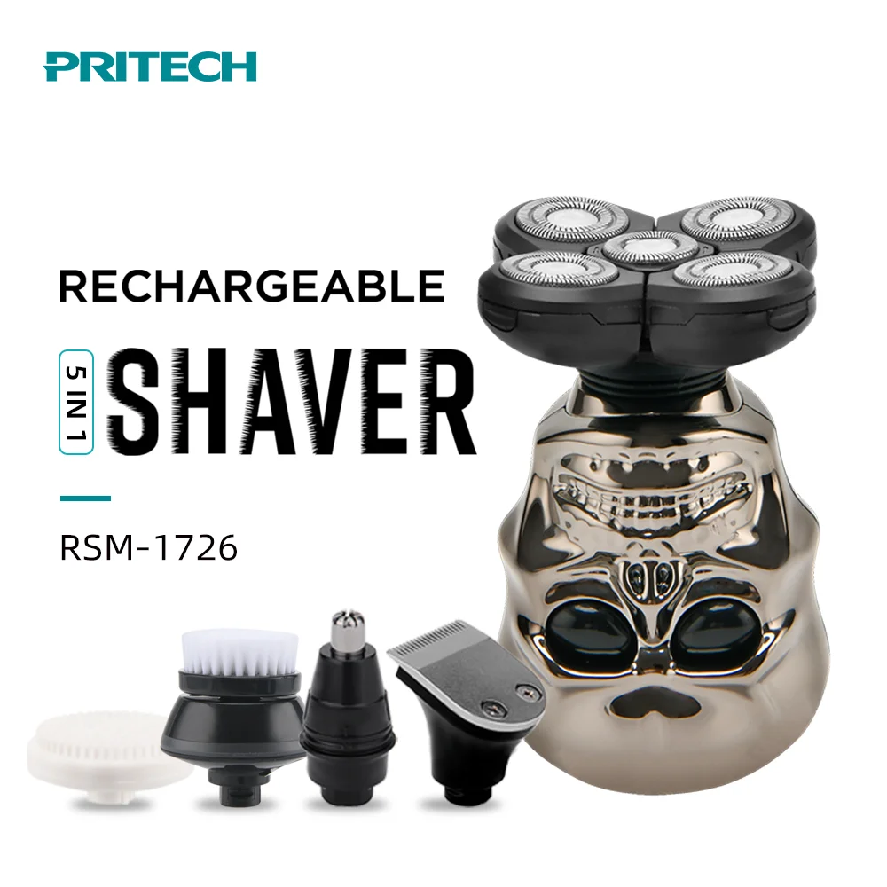 PRITECH Private Label Washable Rechargeable Plug and Play 5 in 1 Shaver  Grooming Kit for Men