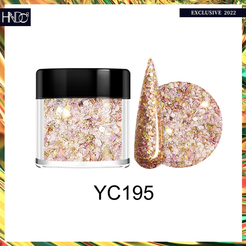 HNDO 2024 Nail art  Acrylic Powder for dipping 3 in 1 Sequin Acrylic Paint Powder Decorative Glitter Powder Nail Polish OEM