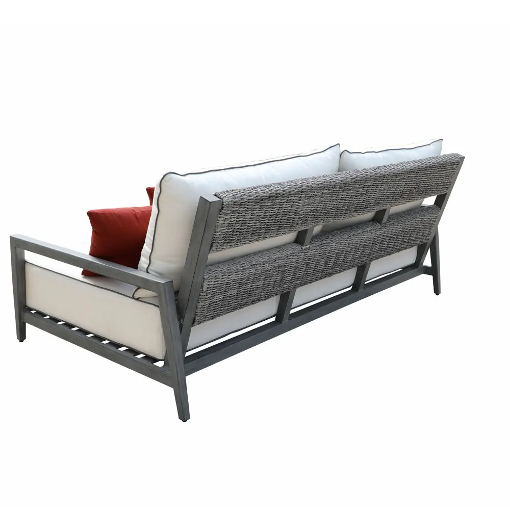 
Rattan outdoor loveseat garden lounge set sofa patio daybed conversation bistro sunbed balcony aluminium woven strap furniture 