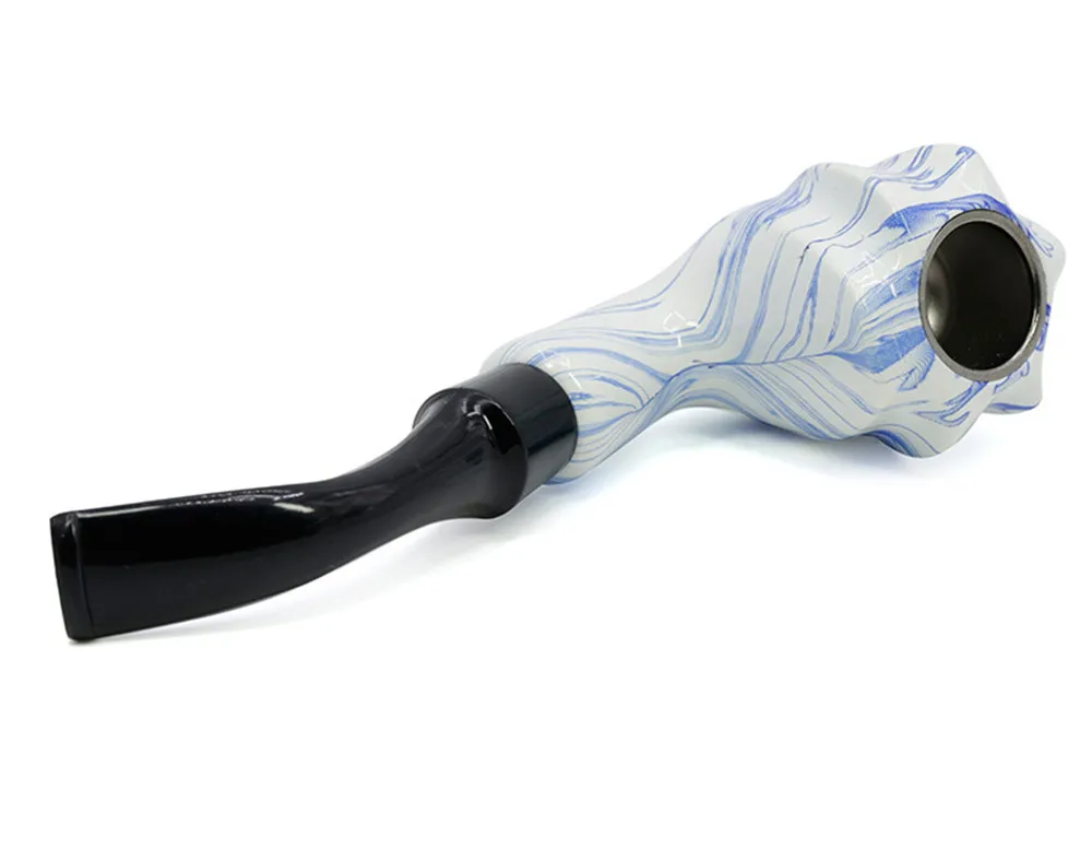 Blue and white porcelain Hand Pipe for Tobacco Wooden Smoking Pipes Glass Pipe Smoking