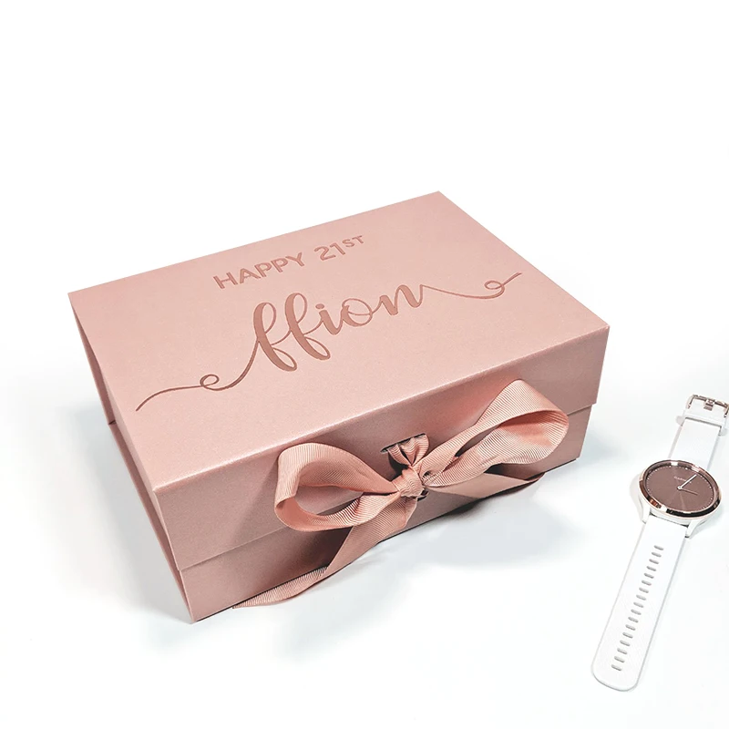 Custom Printing Logo Gold Elegent Ribbon Luxury Magnet Foldable Cardboard Baby Clothes Packaging Paper Gift Boxes