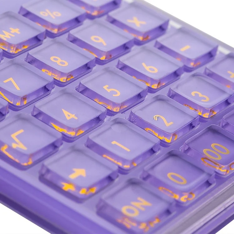 Dual power warm purple 12 digital  acrylic scientific calculator for office supplies