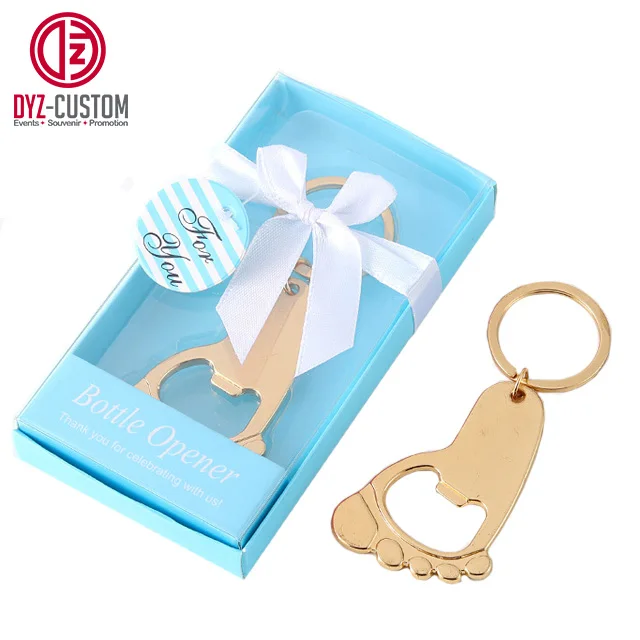 Girl Boy Shower Favors Footprint Keychain Bottle Opener For Guests Baby Birthday Party Favor