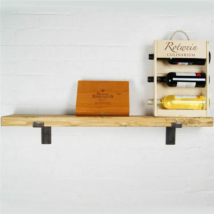 Rustic Scaffold Board Heavy Duty Shelf Brackets/Shelving Industrial Iron/Steel (Pair)  (Type 2-225mm Up)